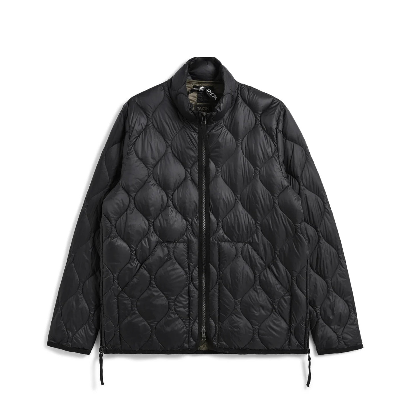 TAION ダウンジャケット　ソフトシェル TAION〉[UNISEX] ミリタリー ハイネックWジップ ダウンジャケット