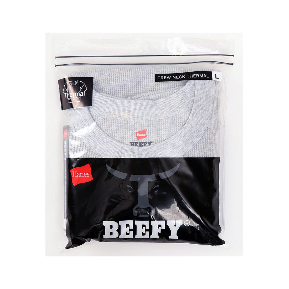 Hanes BEEFY Crew Neck Thermal Heather Gray UP NORTH ONLINE