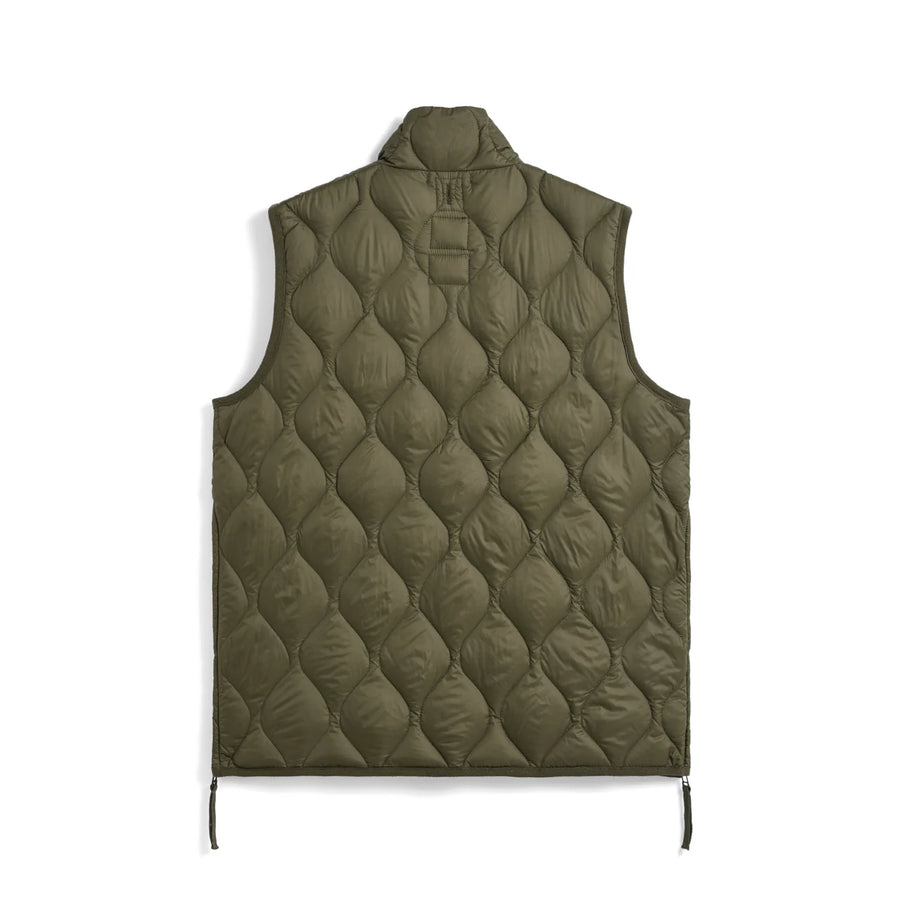 〈TAION〉[UNISEX] ミリタリー ハイネックWジップ ダウンベスト-ソフトシェル(TAION-002ALSZML-1)
