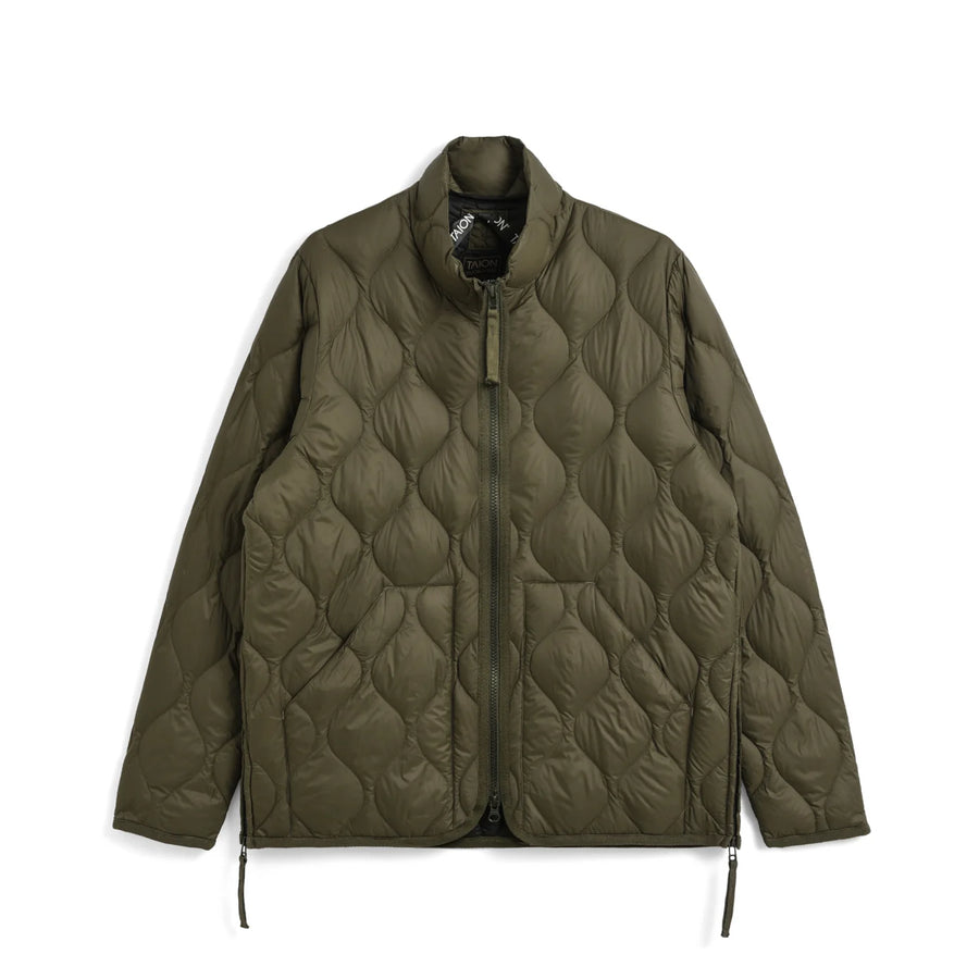 TAION〉[UNISEX] ミリタリー ハイネックWジップ ダウンジャケット 
