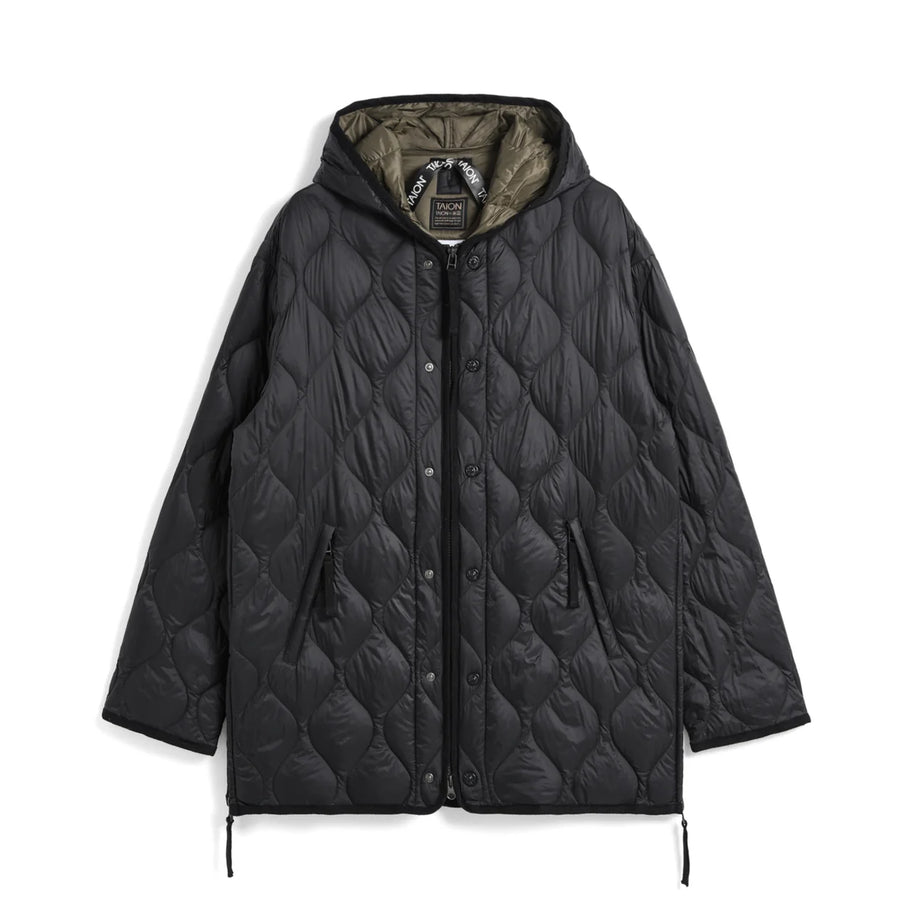 〈TAION〉[UNISEX] ミリタリー M65 Wジップ ダウンパーカー-ソフトシェル(TAION-M65LSZBML-1PK)