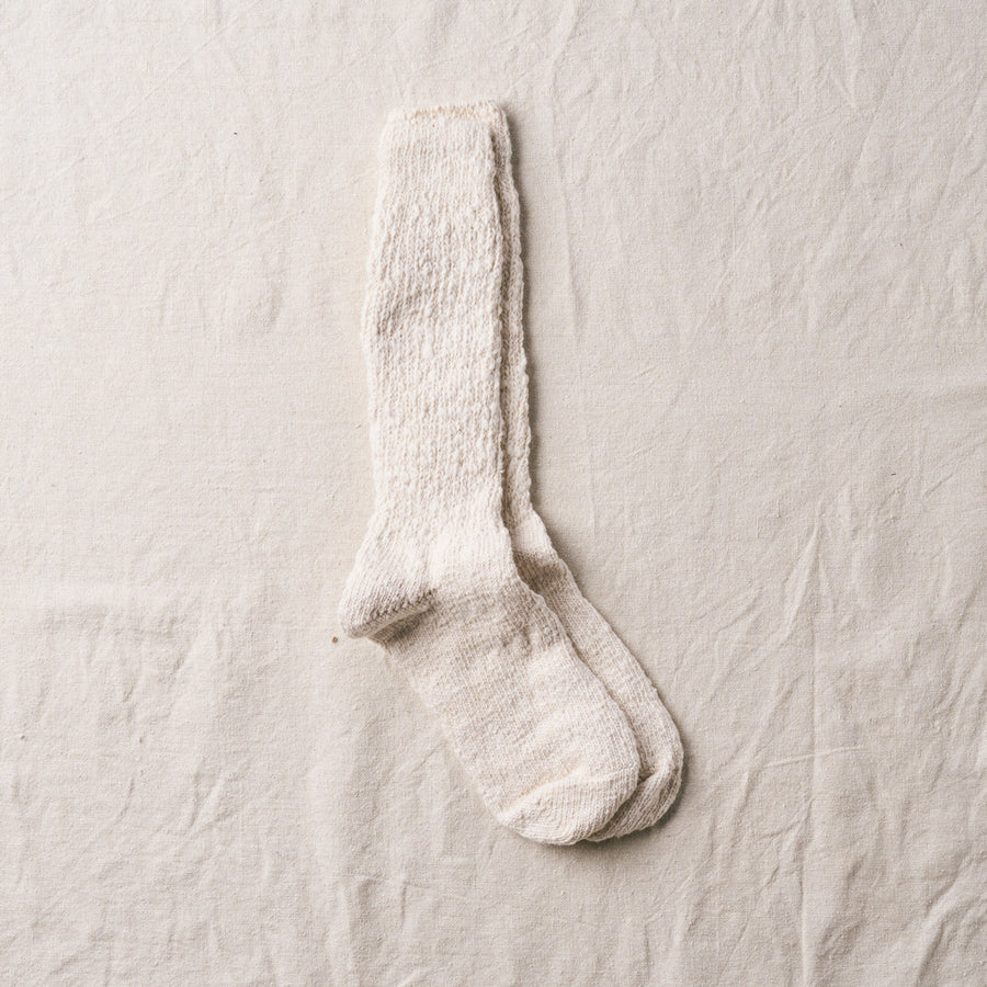 〈yahae〉"Garabou" Organic Cotton Slipper Socks｜7-6000 / Natural