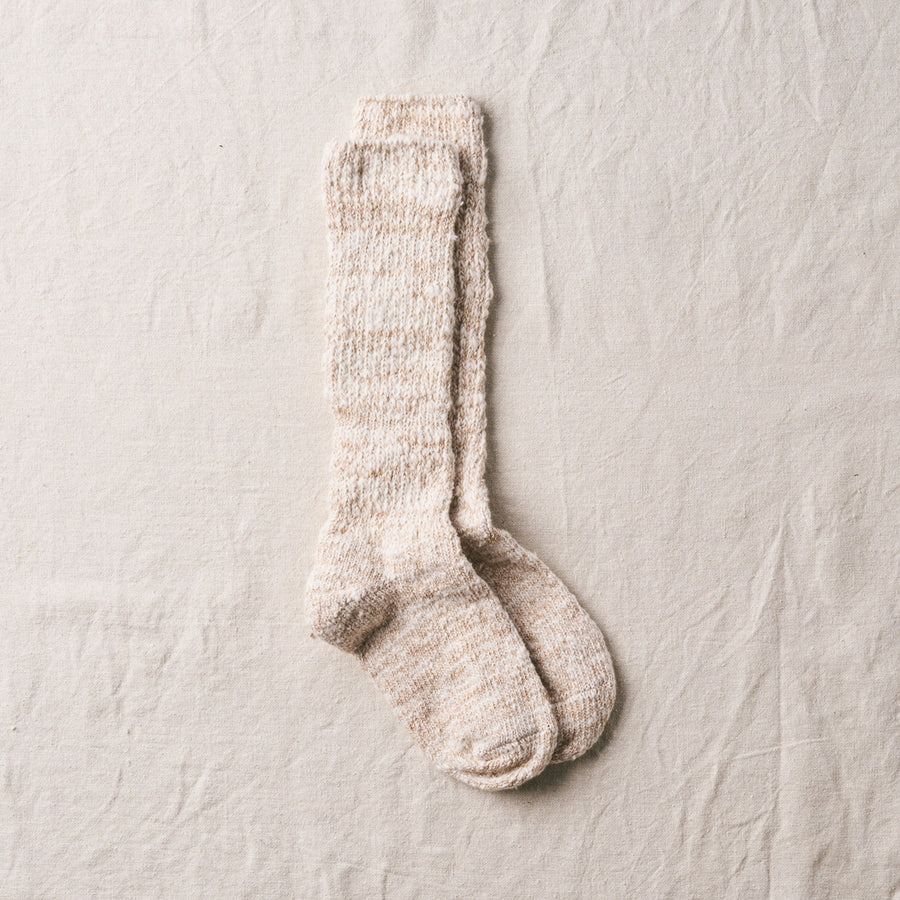 〈yahae〉"Garabou" Organic Cotton Slipper Socks｜7-6000 / Brown