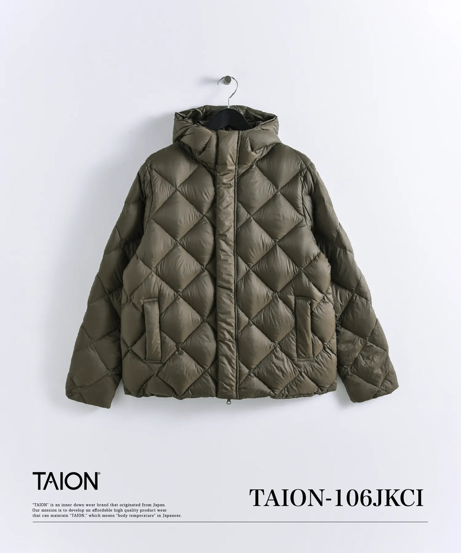 〈TAION〉[UNISEX] シティ フードダウンジャケット(TAION-106JKCI)