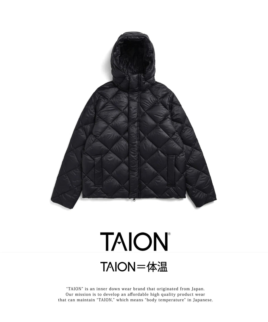 〈TAION〉[UNISEX] シティ フードダウンジャケット(TAION-106JKCI)