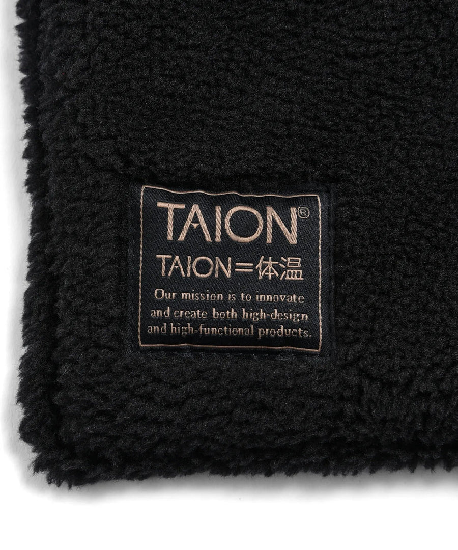 〈TAION〉ミリタリー リバーシブル ダウンマフラー-ソフトシェル(TAION-R201ALSML-1)